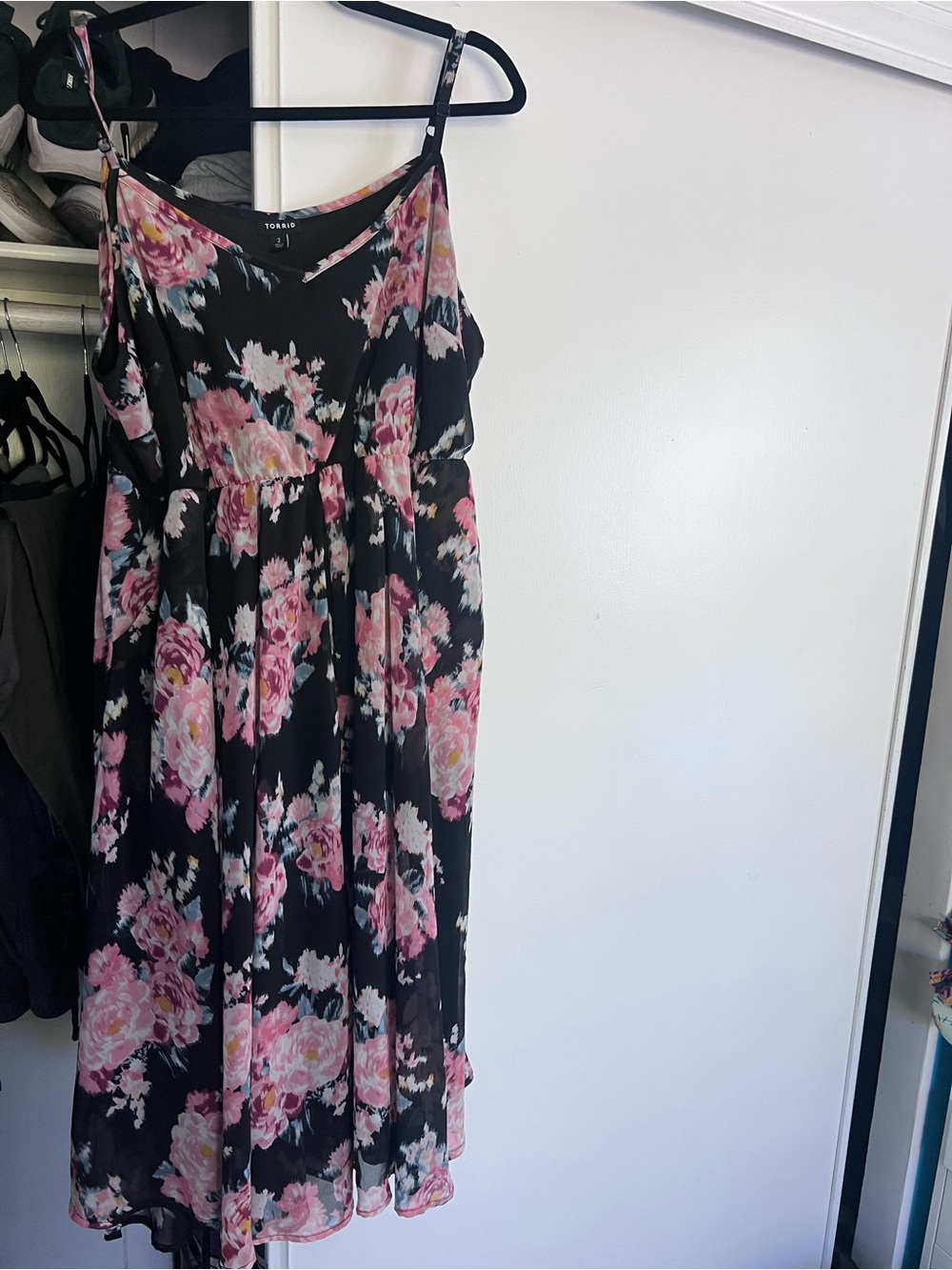 torrid Black dress with Pink Floral Print